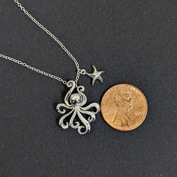 Octopus Sterling Silver Necklace