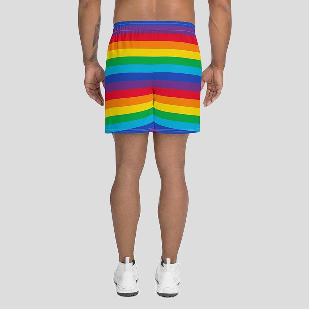 Rainbow Stripes Athletic Shorts (POD)