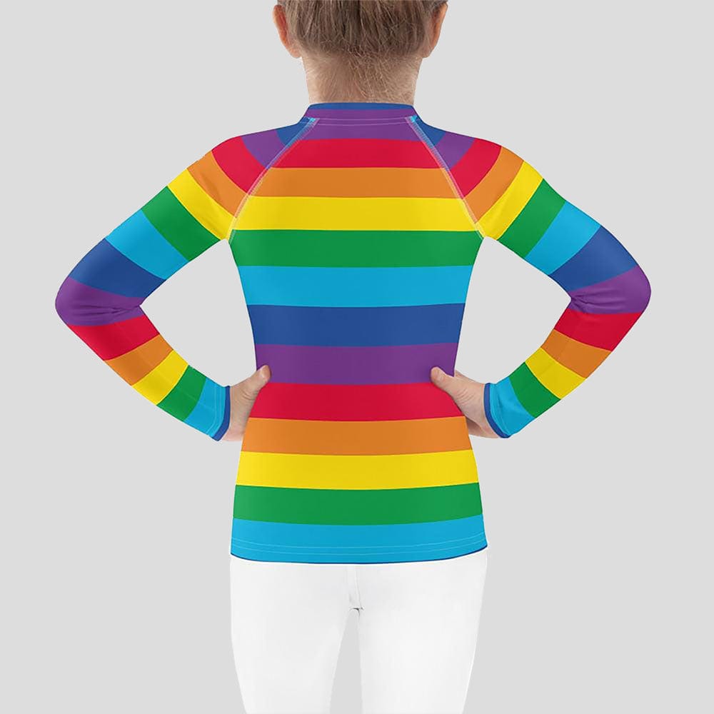 Rainbow Stripes Kids Rash Guard (POD)