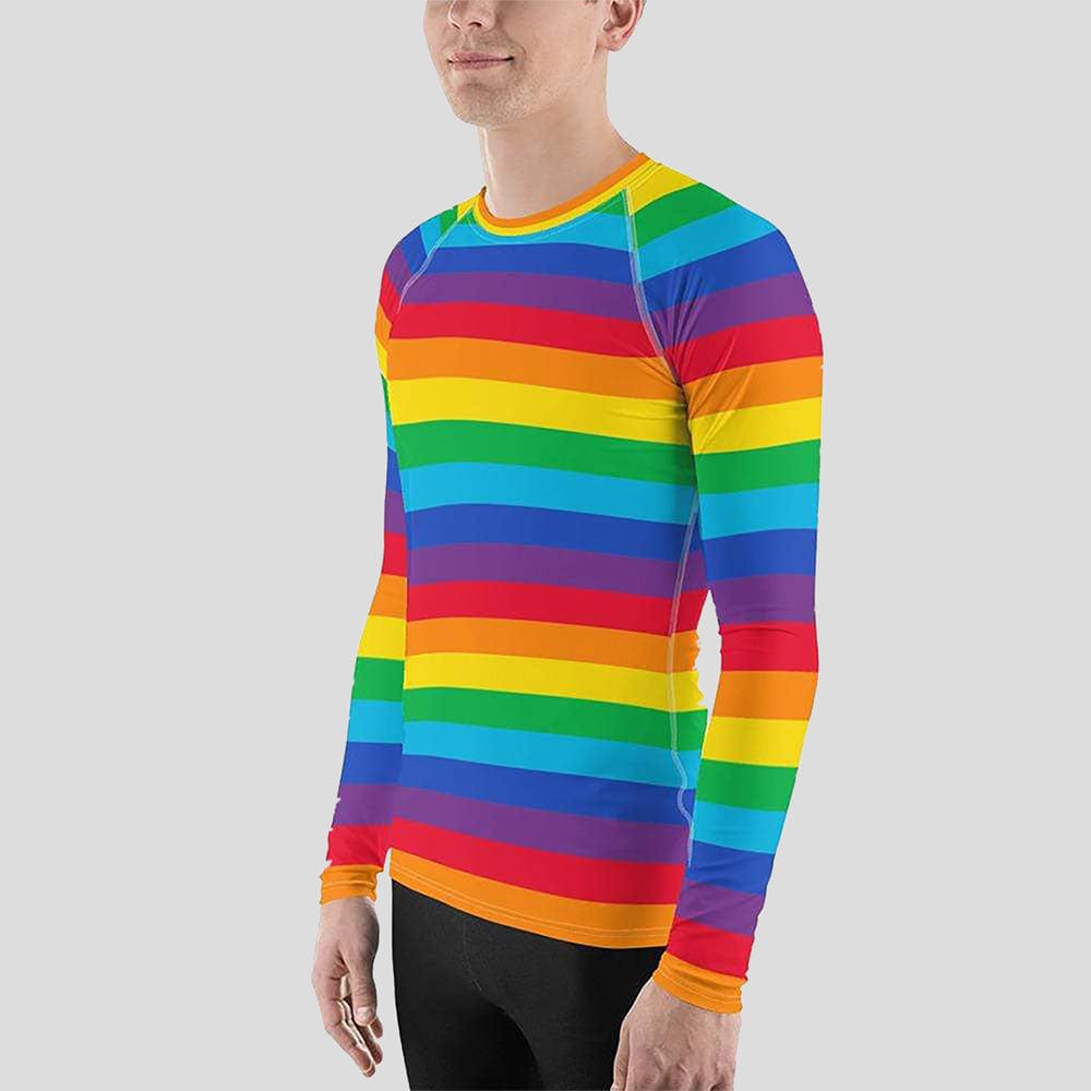 Rainbow Stripes Unisex Rash Guard (POD)