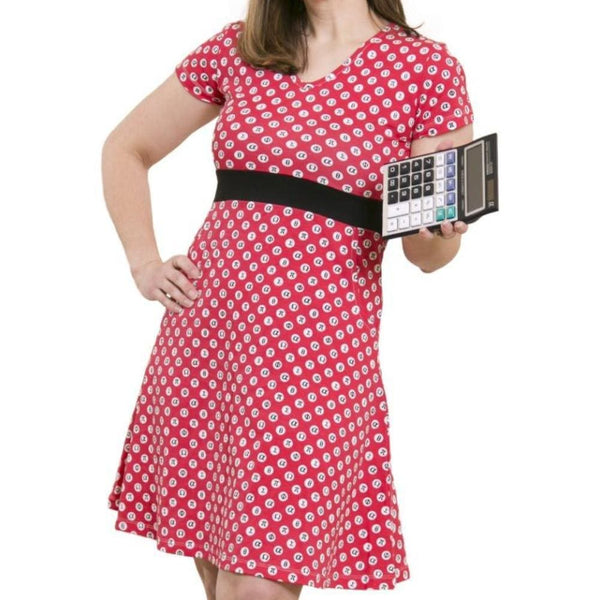 Mathematical Symbols Polka Dot Fit & Flare Dress - Svaha USA STEAM-themed products for Science, Technology, Engineering, Arts & Humanities, and Math!