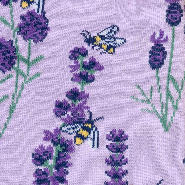Bees and Lavender Short Crew Socks