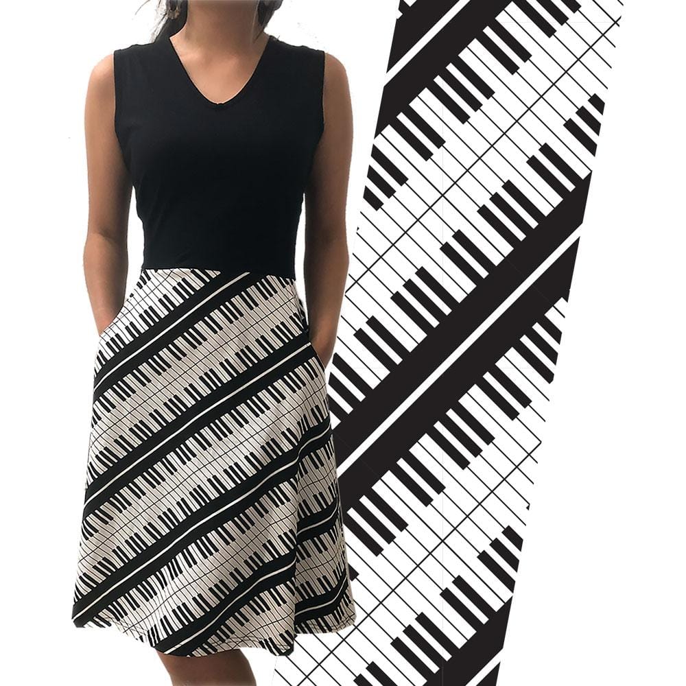 Piano Keys Sleeveless Eileen Dress