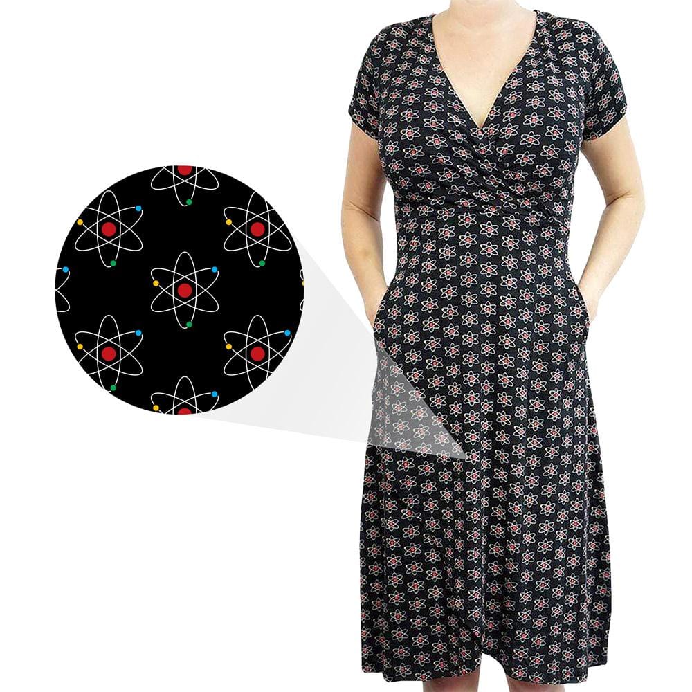 Rutherford-Bohr Model Atom Faux Wrap Grace Dress
