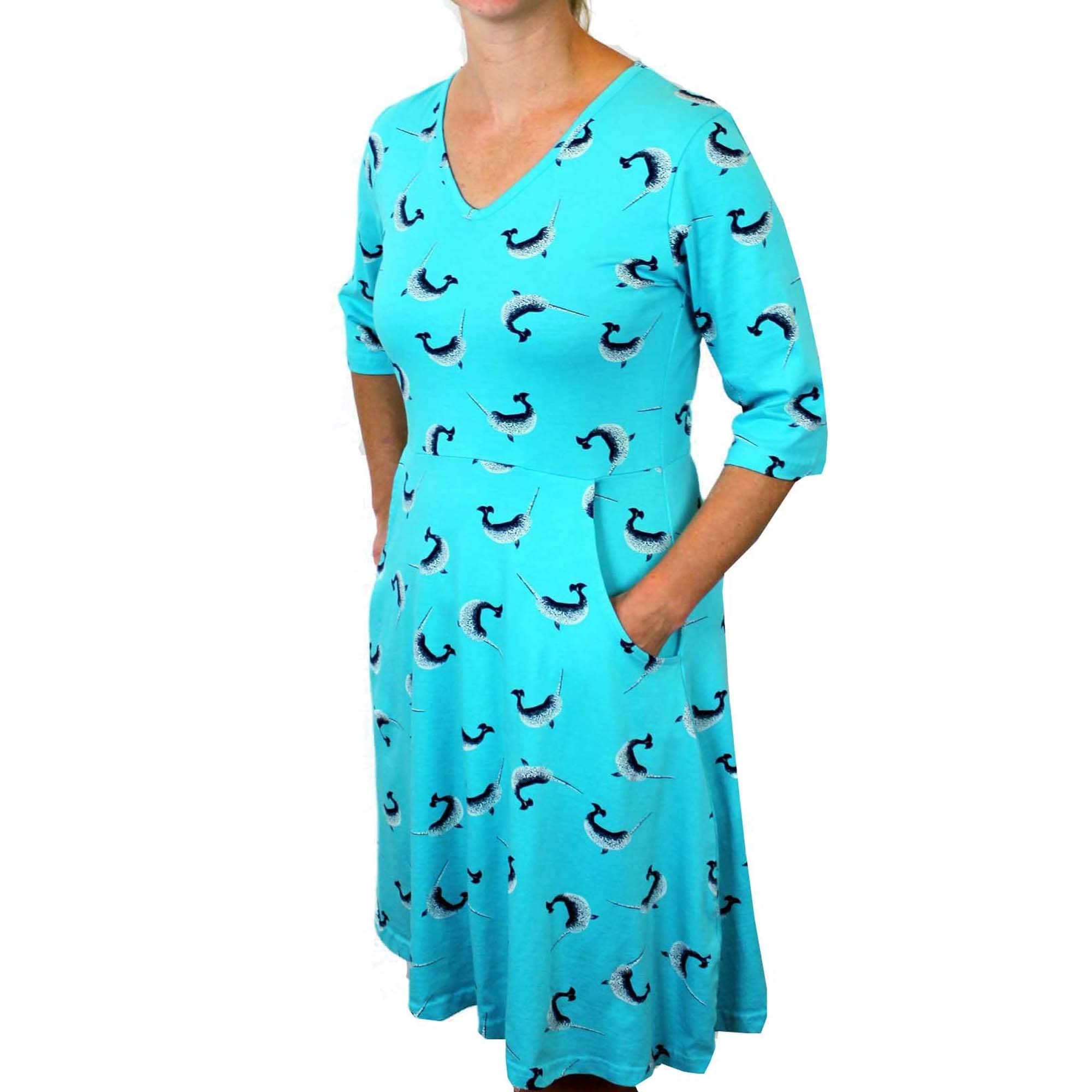 Womens Clothing, Womens Narwhals Dress with Pockets, Womens Whale Dress with Pockets, Womens Science Dress with Pockets, Womens STEM Dress with Pockets, Womens Science Dress with Pockets, Womens Marine Biology Dress with Pockets, Womens Oceanography Dress with Pockets, Womens Ocean Animals Dress with Pockets, Womens Sea Creatures Dress with Pockets, Womens Unicorn of the Sea Dress with Pockets, Womens Ocean Dress with Pockets - SVAHA USA