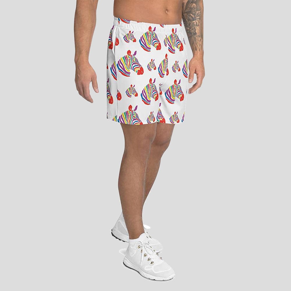 Zebra Rainbow Custom Athletic Shorts