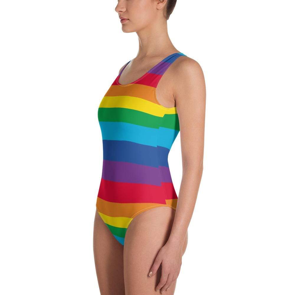 Rainbow Stripes One-Piece Swimsuit (POD)