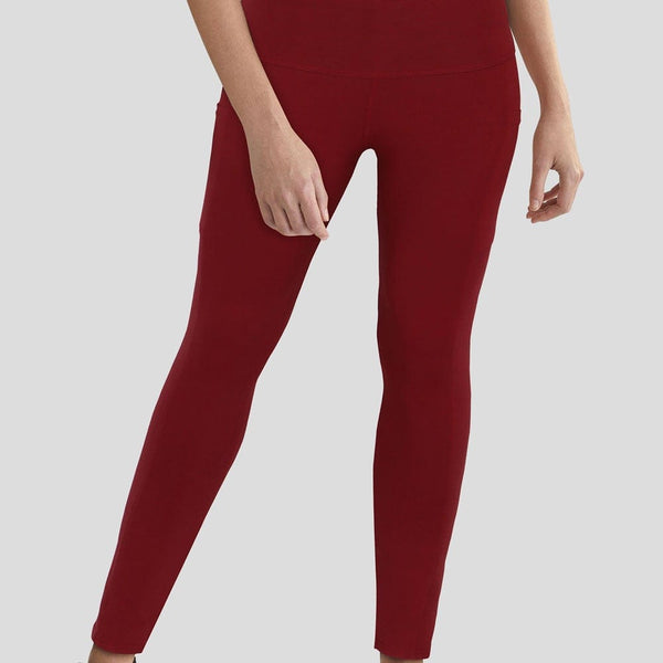 Burgundy Adults Athletic Fit Leggings with Pockets [FINAL SALE]