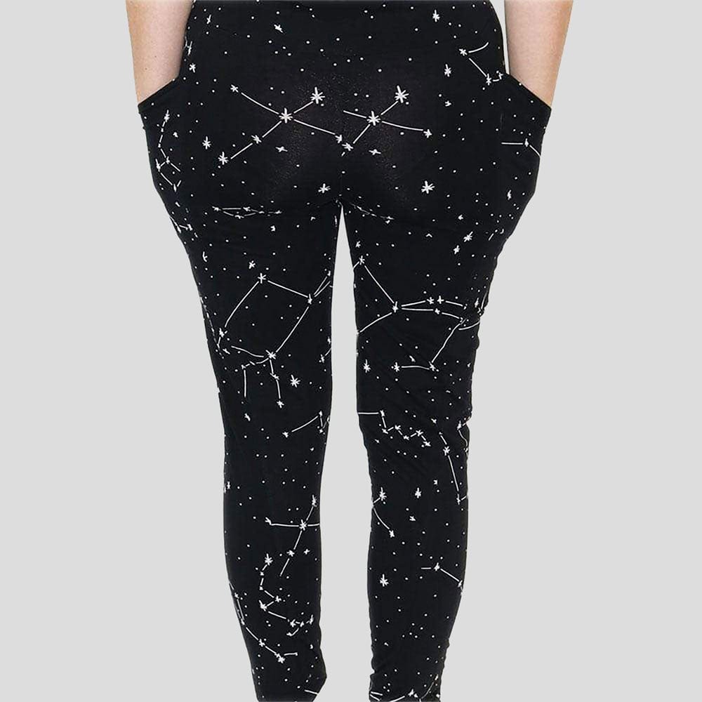 (Pre-order) Constellations Glow-in-the-Dark Adults Cotton Leggings with Pockets