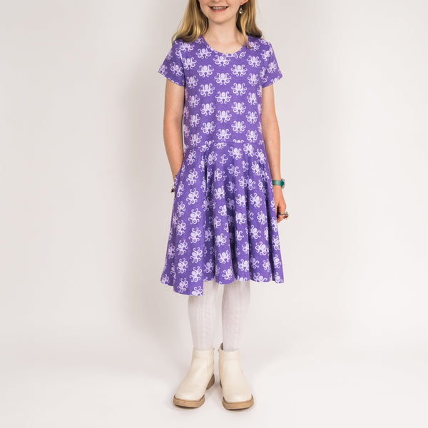 Octopus All-Over-Print Kids Twirl Dress
