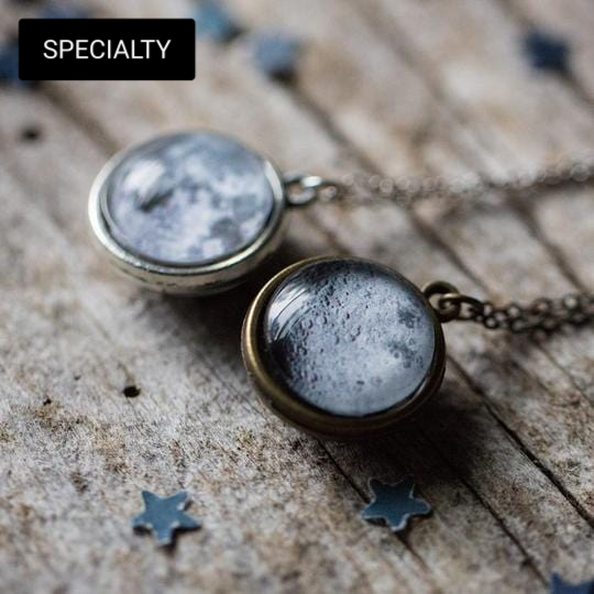 Double Sided Moon Necklace