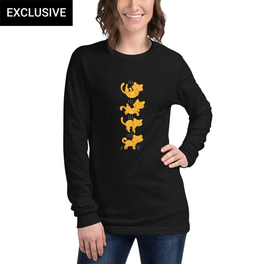 Falling Cat Custom Unisex Long Sleeve T-Shirt