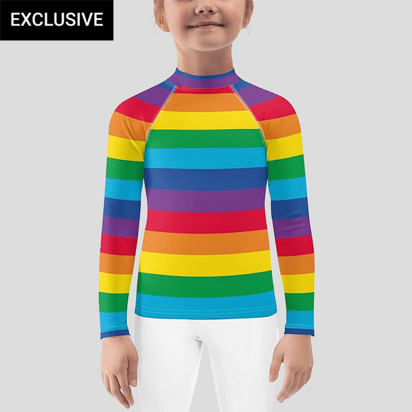 Deals Rainbow Splatter Kids Rash Guard