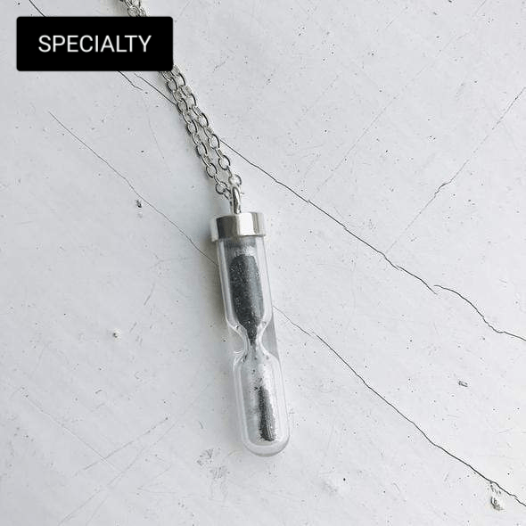 Space Time Hourglass Necklace with Meteorite Dust