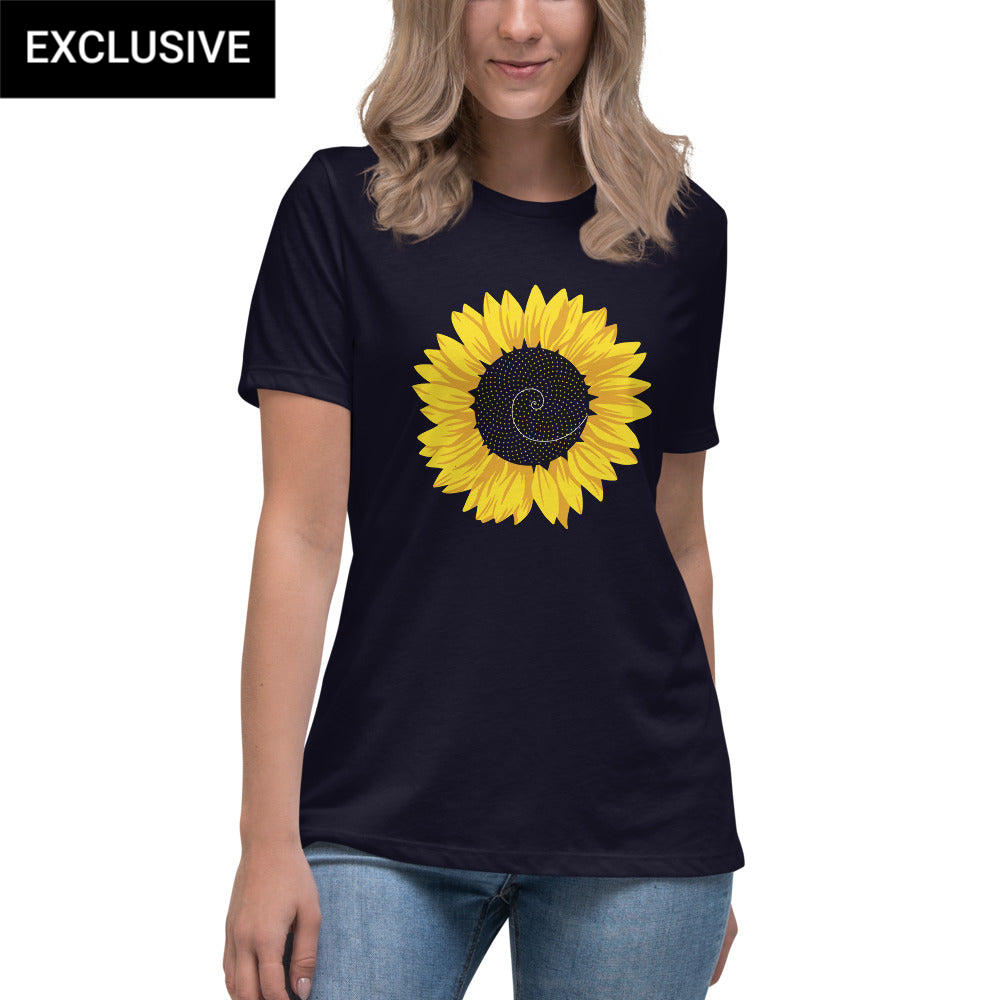 Fibonacci Sunflower Custom Relaxed T-Shirt