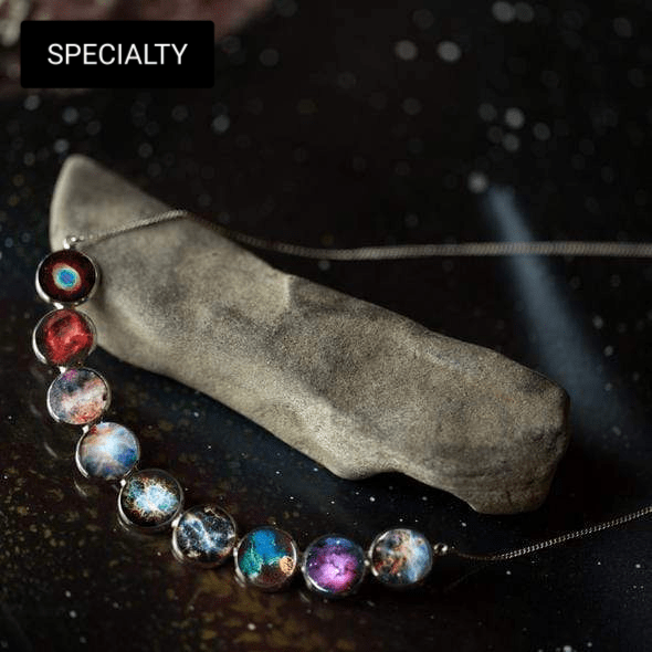 Nebula Rainbow Silver Necklace
