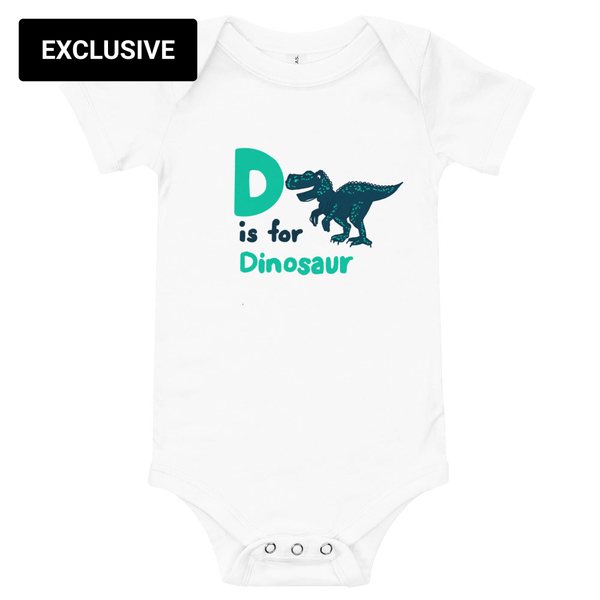 D for Dinosaur Custom Baby Bodysuit