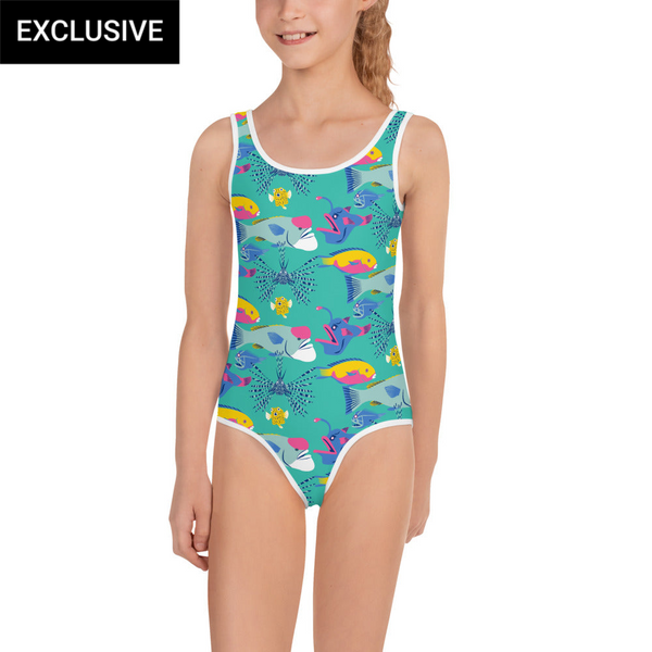 Fintastic Friends Custom All-Over Print Kids Swimsuit