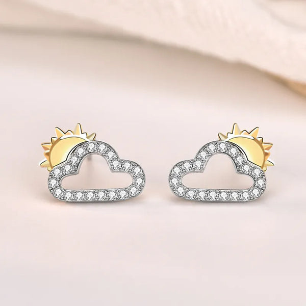 Sun and Clouds Sterling Silver Earrings [FINAL SALE]