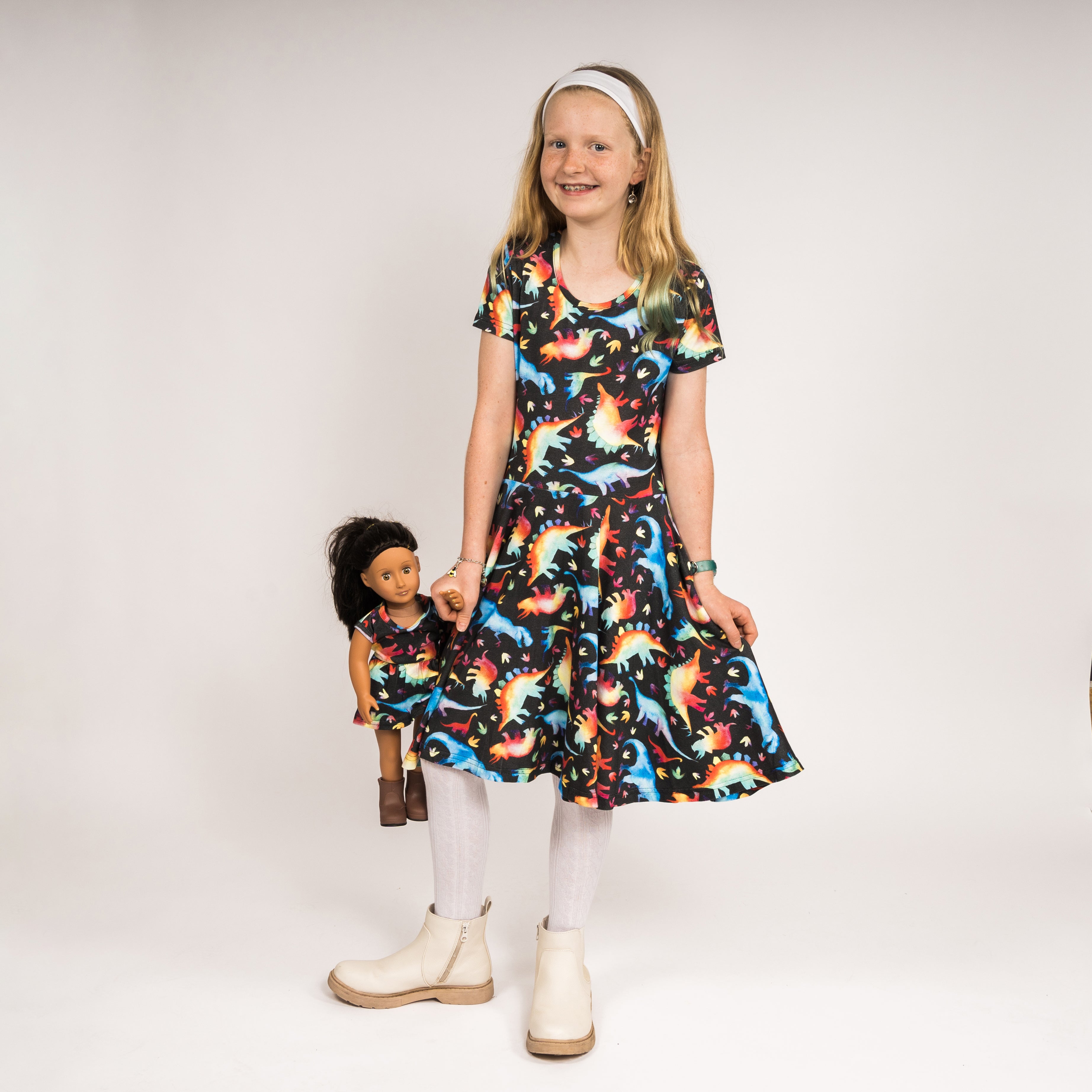 Rainbowsaurus Doll Dress [FINAL SALE]