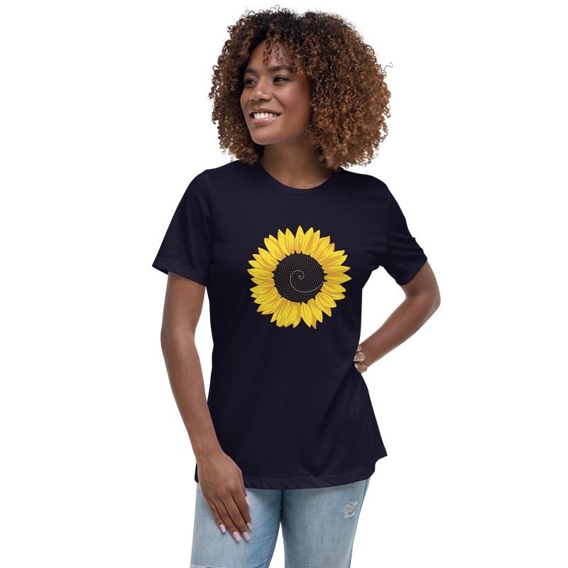 Fibonacci Sunflower Custom Relaxed T-Shirt